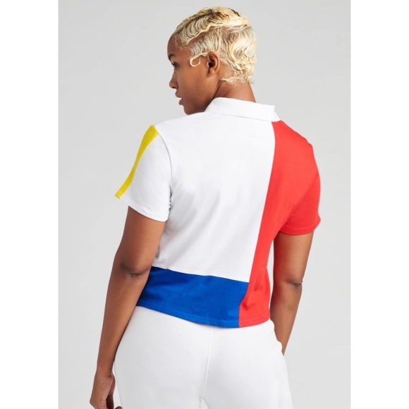 Tommy Hilfiger Color Block Cropped Polo Size M - Picture 2 of 11